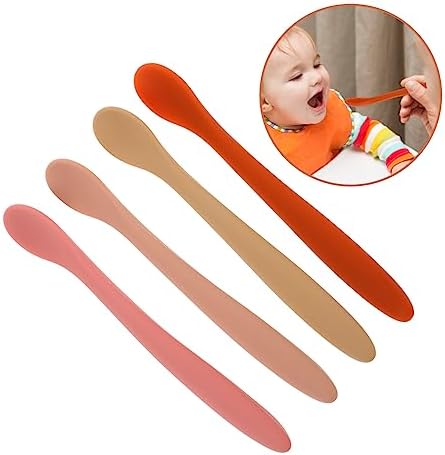 MAGICLULU 4pcs Silicone Spoons for Infants