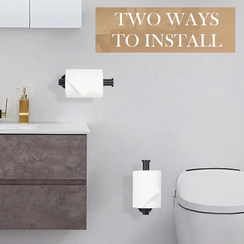 JOPOFI Stainless Steel Toilet Paper Holder - Wall-Mounted Stick-On