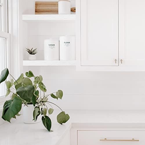 White Bathroom Floating Shelves Farmhouse Style