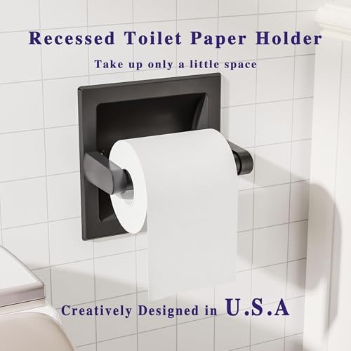 Matte Black Recessed Toilet Paper Holder
