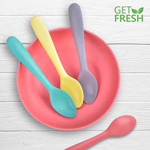 Bamboo Kids Spoons Set - Bright and Reusable for Toddlers