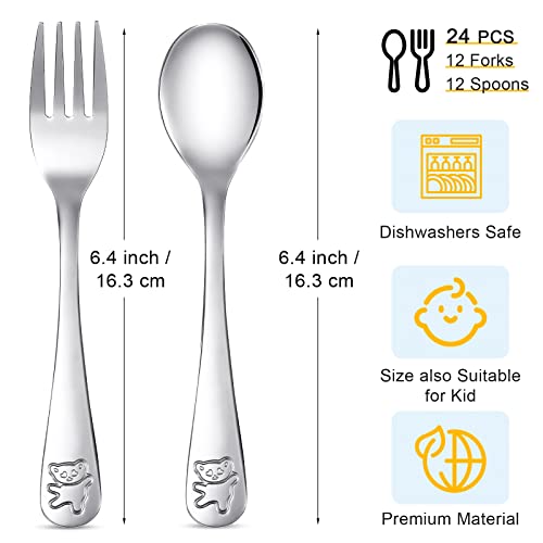Perfectly Sized for Kids 12 Set stainless steel toddler utensils