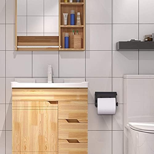 VAEHOLD Self Adhesive Toilet Paper Holder Phone Shelf Stainless Steel Rustproof Wall Mounted