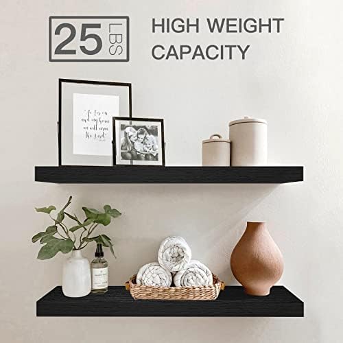 QEEIG 24-Inch Wood Bathroom Shelves Durable Functional for 2 Sets