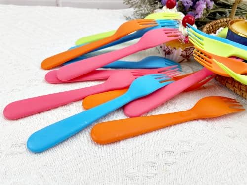 Jawbush 16Pcs Plastic Kids Forks BPA-Free Durable Set for Toddlers