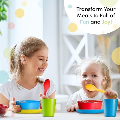 Perfect BPA-Free Kids Dinnerware Set for 4-24 Pieces
