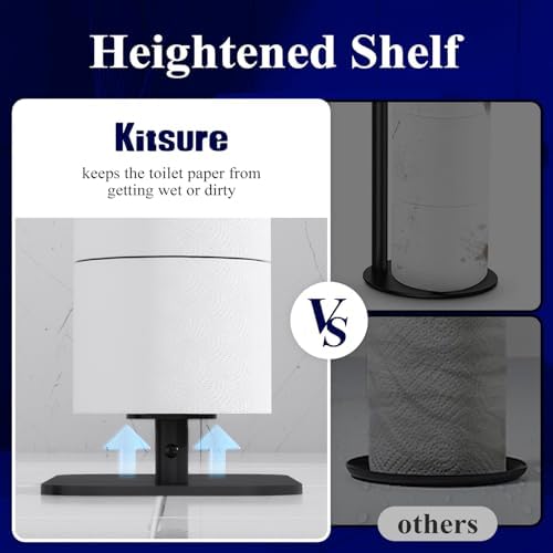 Kitsure Multifunctional Toilet Paper Holder Rust-Proof Black Durable