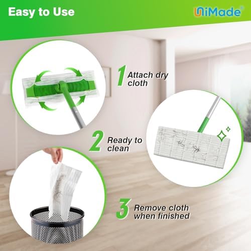 UNIMADE Dry Mop Cloths 100 Pack for Swiffer Sweeper