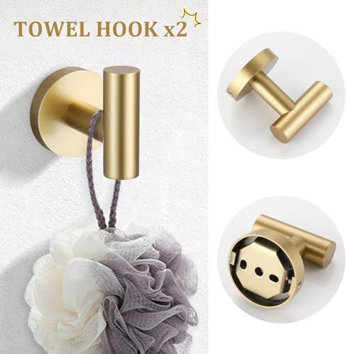 TURS Brushed Gold Towel Bar Set