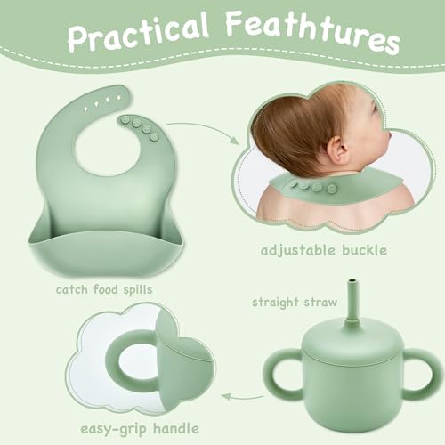 Bufims silicone baby feeding set safe convenient for 6 months