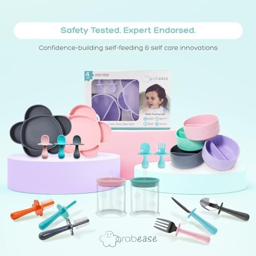 Grabease Baby silicone Spoon Set for Baby Led Weaning