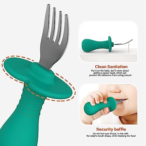 High-Quality Baby for Toddlers BPA-FreeSilverware Set with Silicone Handle