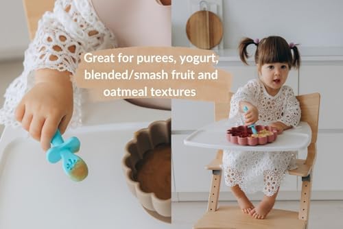Growing Love Self-Feeding Baby Spoons Silicone with Anti-Choke Shield