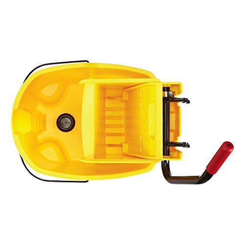 Rubbermaid 44 qt WaveBrake Mop Bucket on Wheels with Foot Drain Yellow