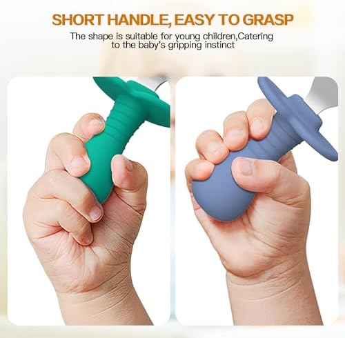 High-Quality Baby for Toddlers BPA-FreeSilverware Set with Silicone Handle