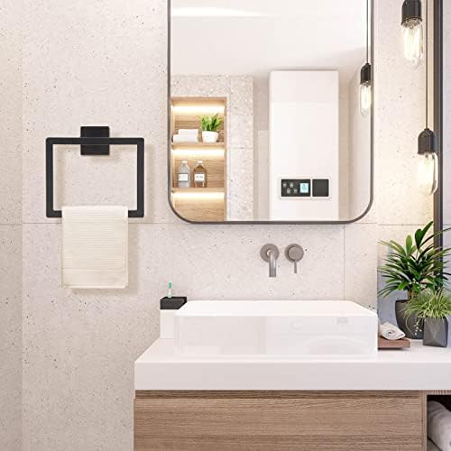 Matte Black Towel Ring Premium Bathroom Hardware