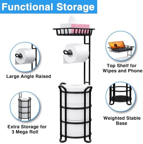 Organize Your Restroom with KeFantaToilet Paper Holder Stand with Shelves