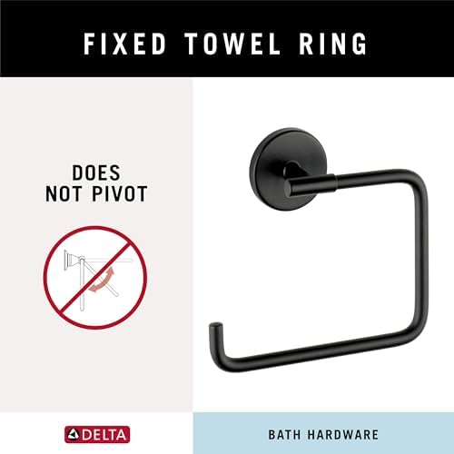 Delta Trinsic Hand Towel Holder - Matte Black Durable Rust-Resistant