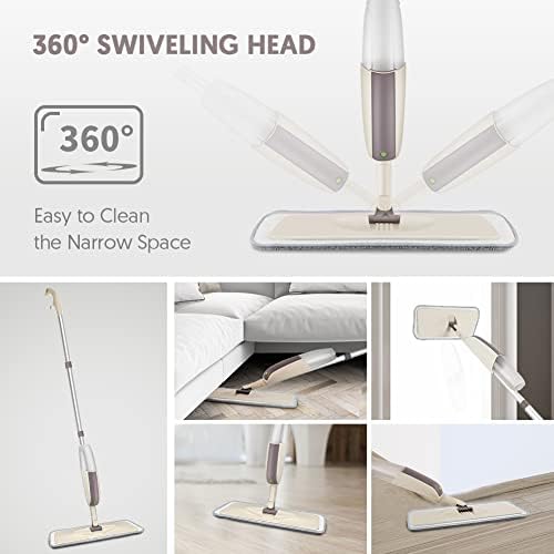 Spray Mop with Refillable Bottle 3 Washable Microfiber Pads