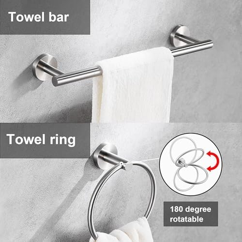 Kwanicas6-Piece Brushed Nickel Bathroom Hardware Set - Durable Stylish Towel Paper Holder System