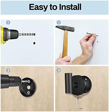 Kruodop 2-Piece Black Towel Hook Wall-Mounted Bathroom