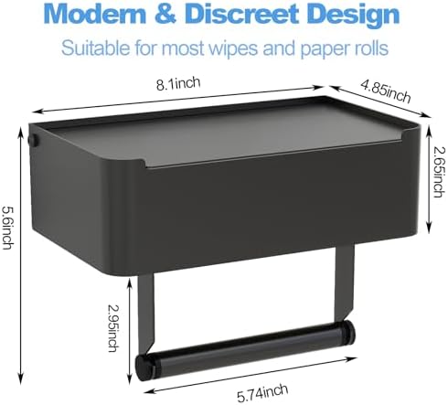 JUYSON Toilet Paper Holder with Shelf and Wipes Storage