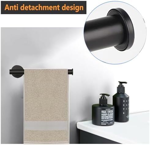 Hand Towel Holder Rustproof Matte Black Modern Design Flexible Use