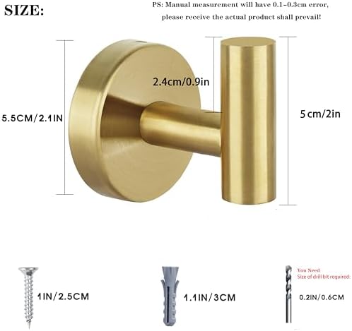 Homagic Stainless Steel Towel Robe Hook Set 4 Pieces