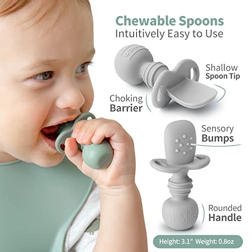 SAMiGO Silicone Baby Spoons Set of 3 6 Months