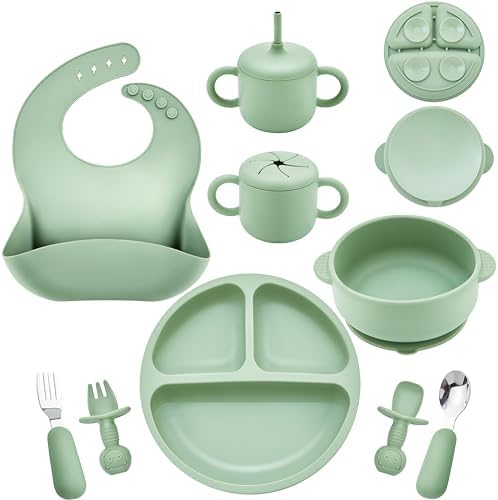 Bufims silicone baby feeding set safe convenient for 6 months