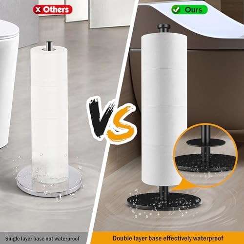 HHAOLUDUO Double-Action Toilet Paper Holder Stand