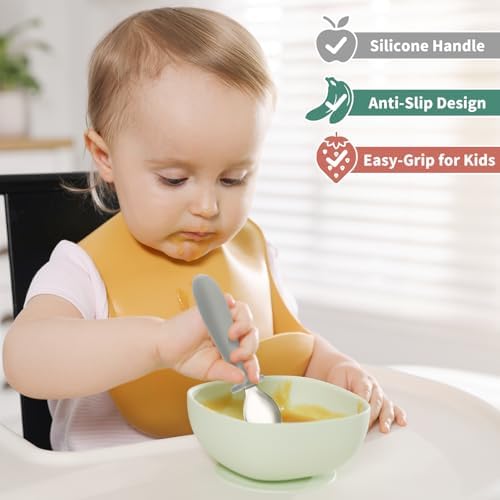 DRKIO 8 Piece Toddler Utensils Set Safe Ergonomic and Perfect for Kids