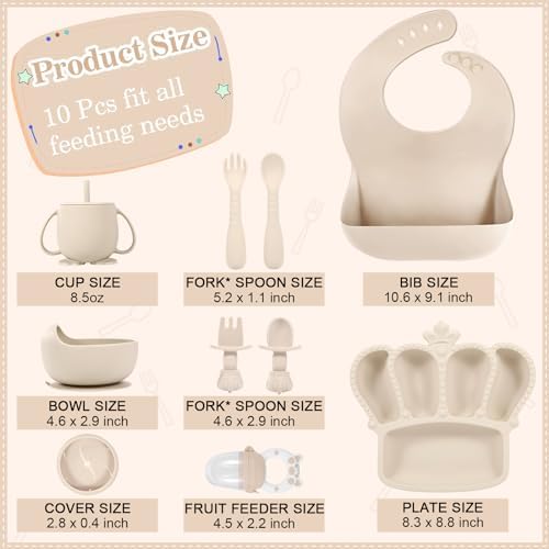 Sensitive Skin Silicone Baby Feeding Set 10 Pcs