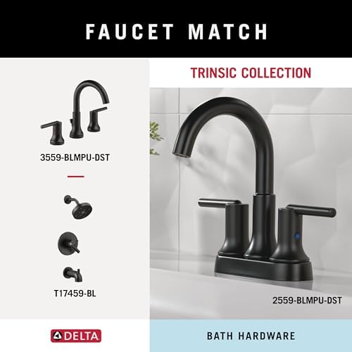 Delta Trinsic Hand Towel Holder - Matte Black Durable Rust-Resistant