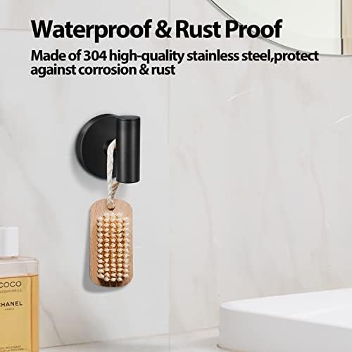 Kruodop 2-Piece Black Towel Hook Wall-Mounted Bathroom