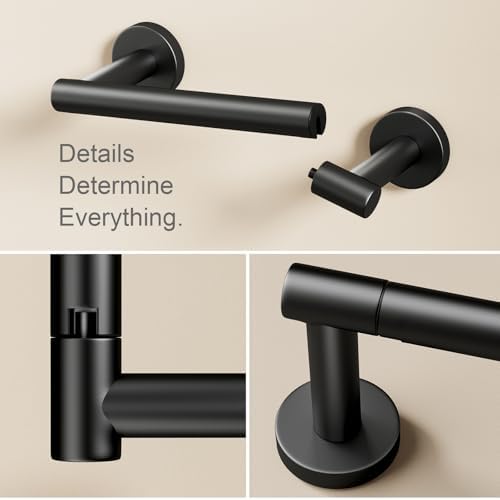 Premium Black Toilet Paper Holder with Pivoting Design for Home Use