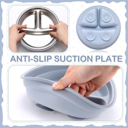 6pc Stainless Steel Plates Bowls Set for Kids