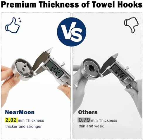 NearMoon 4-Piece Stainless Steel Robe Hook Set