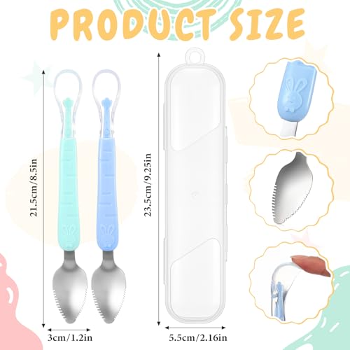 Lallisa 2 Pcs Double Head Baby Silicone Food Spoon for infants