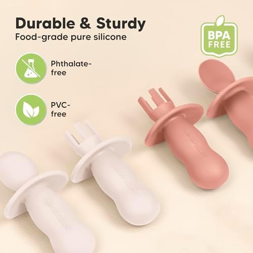 KeaBabies silicone Baby Spoon Set for Learning to Eat