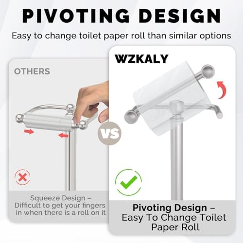 Sturdy glamorous brushed nickel toilet paper holder stand