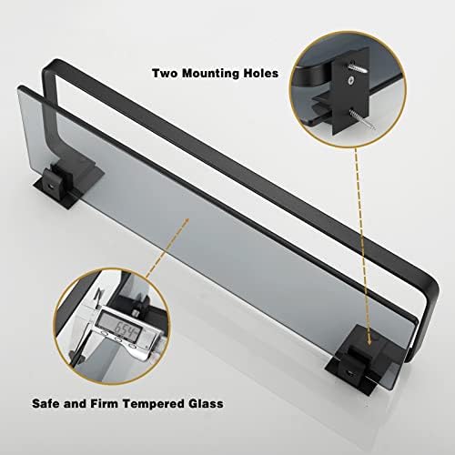 Secure Black tempered Glass Shelf 157in Extend your space