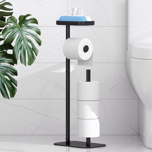Kitsure Multifunctional Toilet Paper Holder Rust-Proof Black Durable