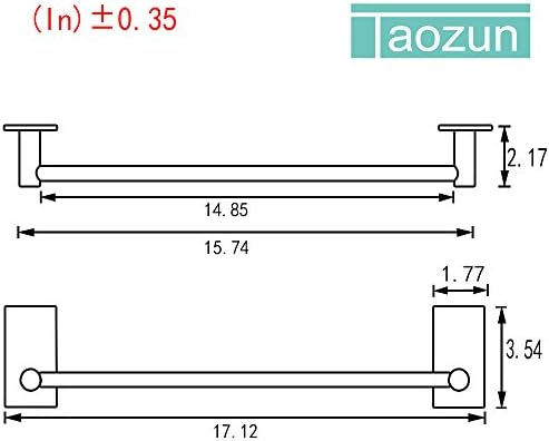 Taozun Self-Adhesive 16-Inch Bathroom Towel Bar