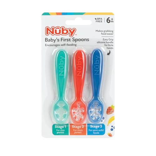 Nuby Babys First Wooden Spoons 3-Pack 6 Months