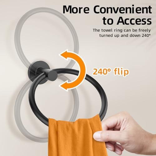 Matte Black 2-Pack Stainless Towel Rings