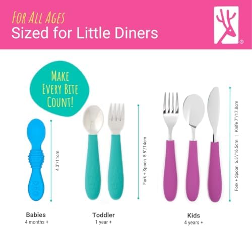 Elk and Friends Kids Silverware with Silicone Handle
