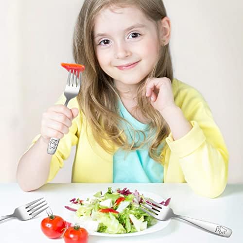 Pimoys Kids Forks Set Toddler Food Cutlery for Safe Self-Feeding