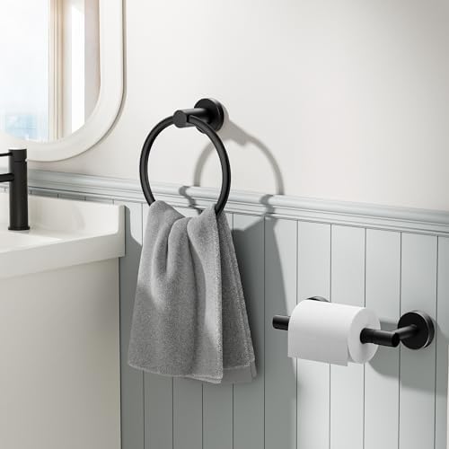 FORIOUS Matte Black Stainless Steel Double Post Pivoting Toilet Paper Holder