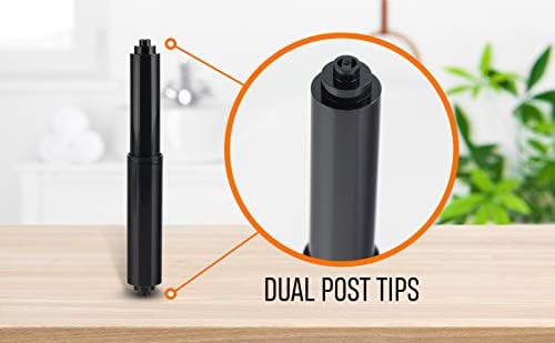 Black Toilet Paper Holder Spring Rod Replacement - 6 Inch Durable Plastic Spindle